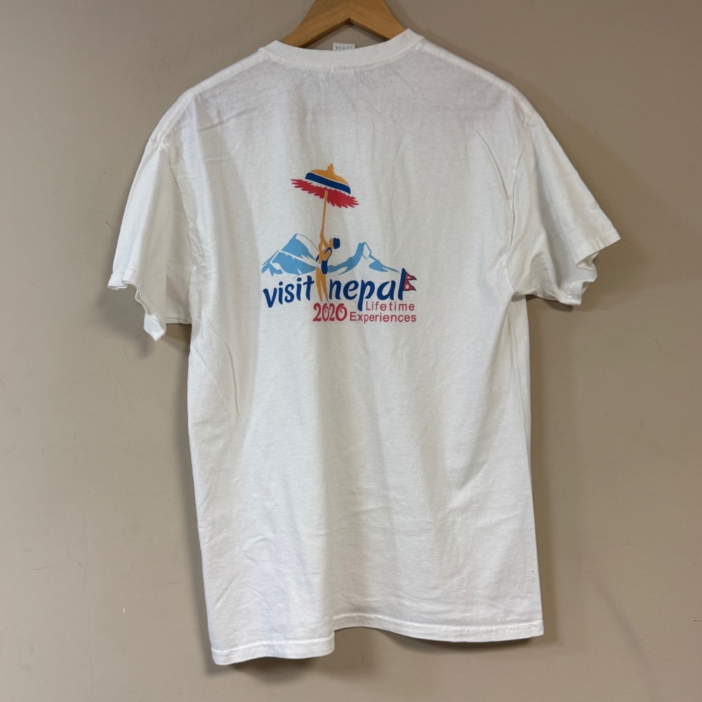 White Visit Nepal Graphic Tee